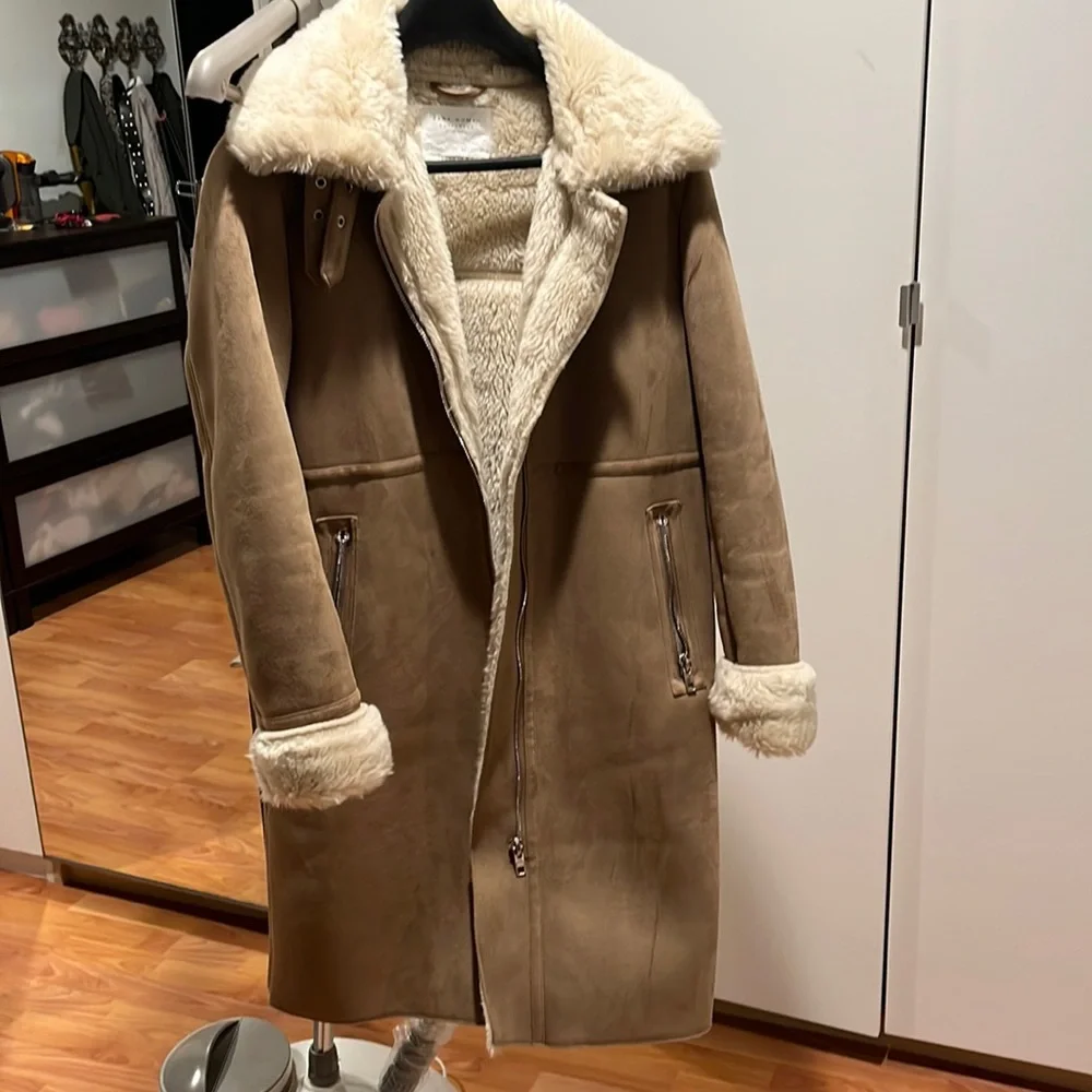 Faux lamb skin long coat - Picture 6 of 6